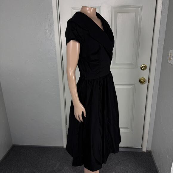 Pinup Couture Womens Dress Large Retro Pinup Cotton Blend Collar S/S Stretch H7 - Picture 6 of 8